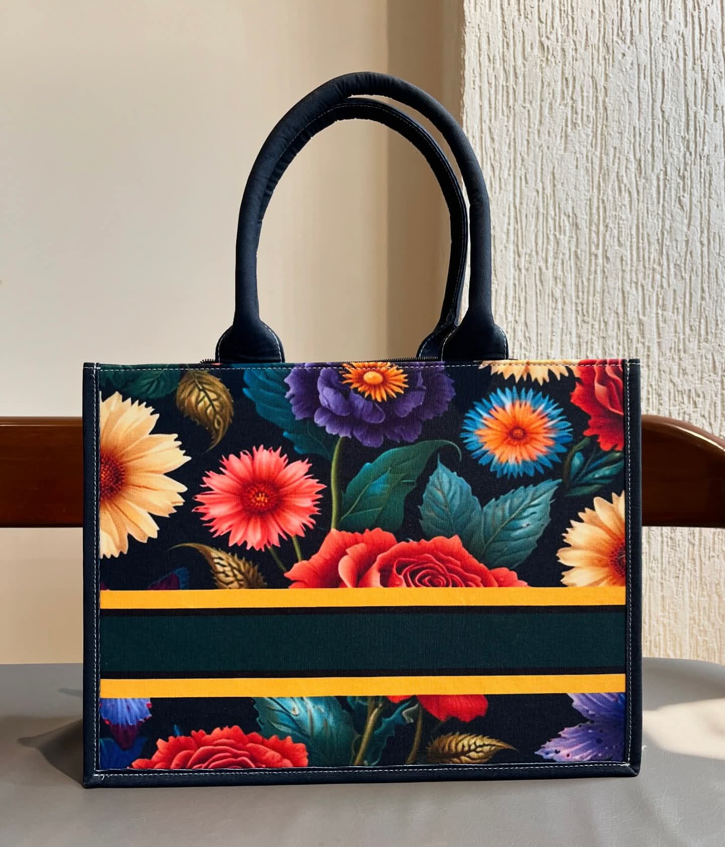 Floral Elegance Canvas Bag