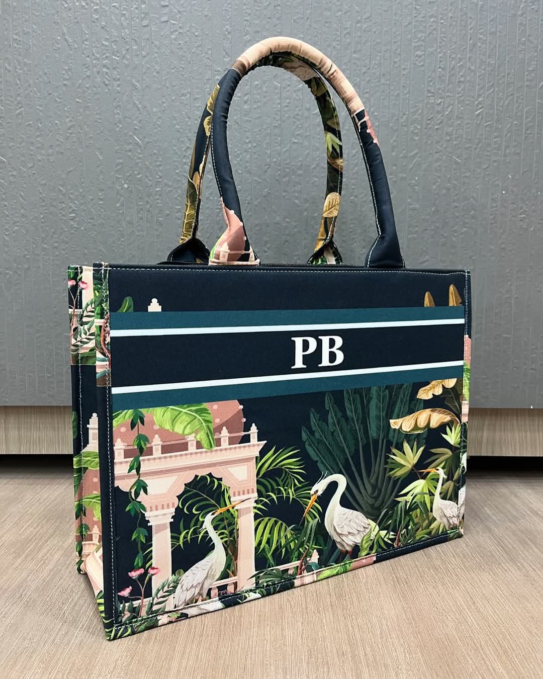 Tropical Monogram Personalized Bag